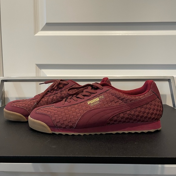 Puma Roma Size 10.5 Men’s Weave Sneakers Maroon 359853 06 - Picture 1 of 5